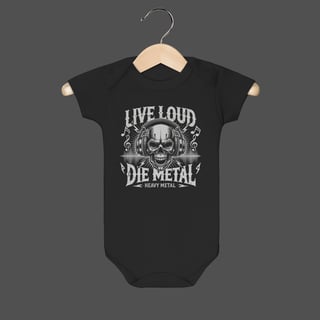 Nome do produto Body Infantil | Live Loud - Die Metal