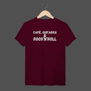 Nome do produto Camiseta Quality | Café, Guitarra & Rock'N'Roll