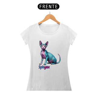 Nome do produto Baby Look - Gato Sphynx Popartt