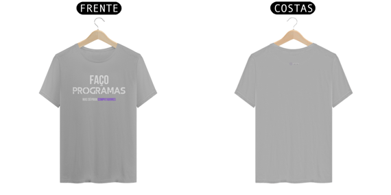 T-shirt roxo Classic faço programas mas..
