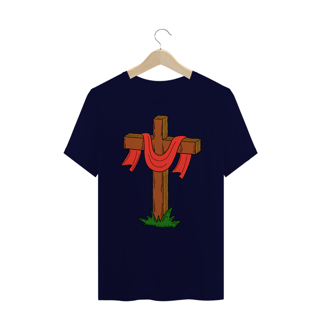 Nome do produto Camiseta Masculina Plus Size Cruz Vazia
