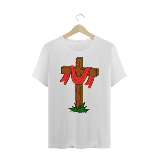 Nome do produto Camiseta Masculina Plus Size Cruz Vazia