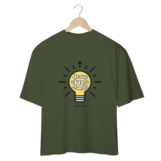 Nome do produto Camiseta Masculina Oversized Jesus a luz do mundo