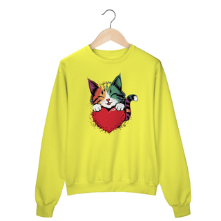 Nome do produto Moletom Fechado Estampa Gato Namorados