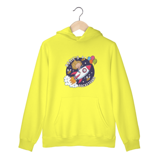 Nome do produto Moletom Canguru com Bolso e Capuz Estampa Menina Foguete Space