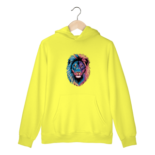 Nome do produto Moletom Canguru com Bolso e Capuz Estampa Leão Colorido