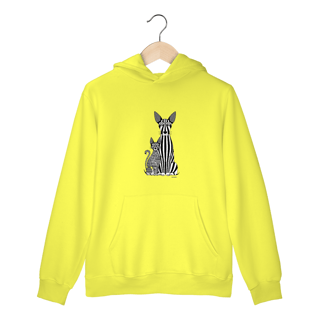 Nome do produto Moletom Canguru com Bolso e Capuz Estampa Gato e Cão  Linas