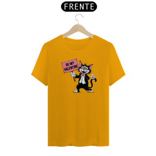 Nome do produto T-Shirt Quality com estampa de Gato Preto expressão maluca. 