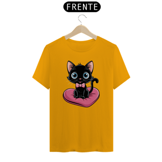 Nome do produto T-Shirt Quality Estampa Gato Preto Almofada