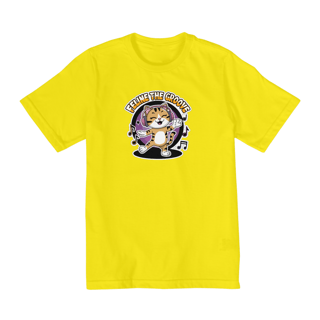 Nome do produto Quality Infantil  Camiseta 10-14 anos Estampa Gato ouvindo música