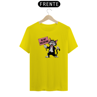 Nome do produto T-Shirt Quality com estampa de Gato Preto expressão maluca. 