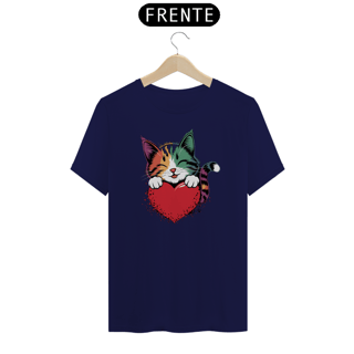 Nome do produto T-Shirt Classic Estampa de um Gato com Coracao