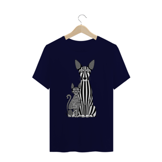 Nome do produto T-Shirt Plus Size Estampa Gato Cachorro Linhas