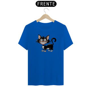 Nome do produto T-Shirt Quality Estampa de um gato Preto Sorridente