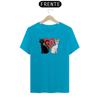Nome do produto T-shirt Classic com Estampa silhueta Coracao 2 Gatos 