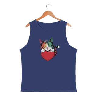 Nome do produto Regata Masculina Sport Dry UV estampa gato coracao Namorados