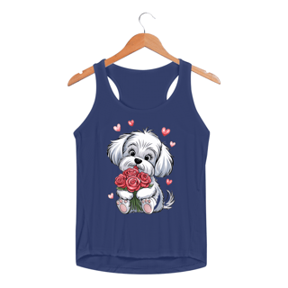 Nome do produto Regata Feminina Sport Dry UV estampa cão branco Maltês 