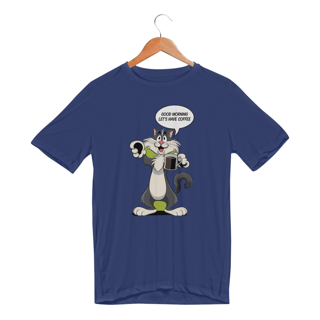 Nome do produto Camiseta Sport Dry UV Estampa Bom-dia Gato Preto Café 