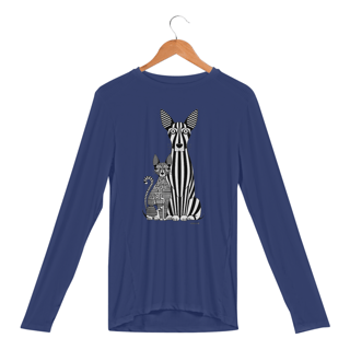 Nome do produto Camisa Manga Longa Sport Dry UV Estampa Gato Cão Linhas