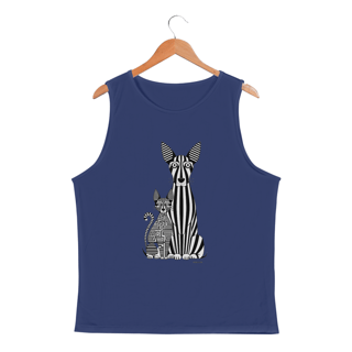 Nome do produto Regata Masculina Sport Dry UV Estampa Gato Cão Linhas
