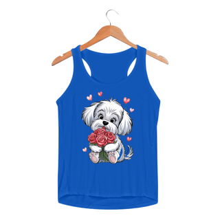 Nome do produto Regata Feminina Sport Dry UV estampa cão branco Maltês 