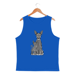 Nome do produto Regata Masculina Sport Dry UV Estampa Gato Cão Linhas