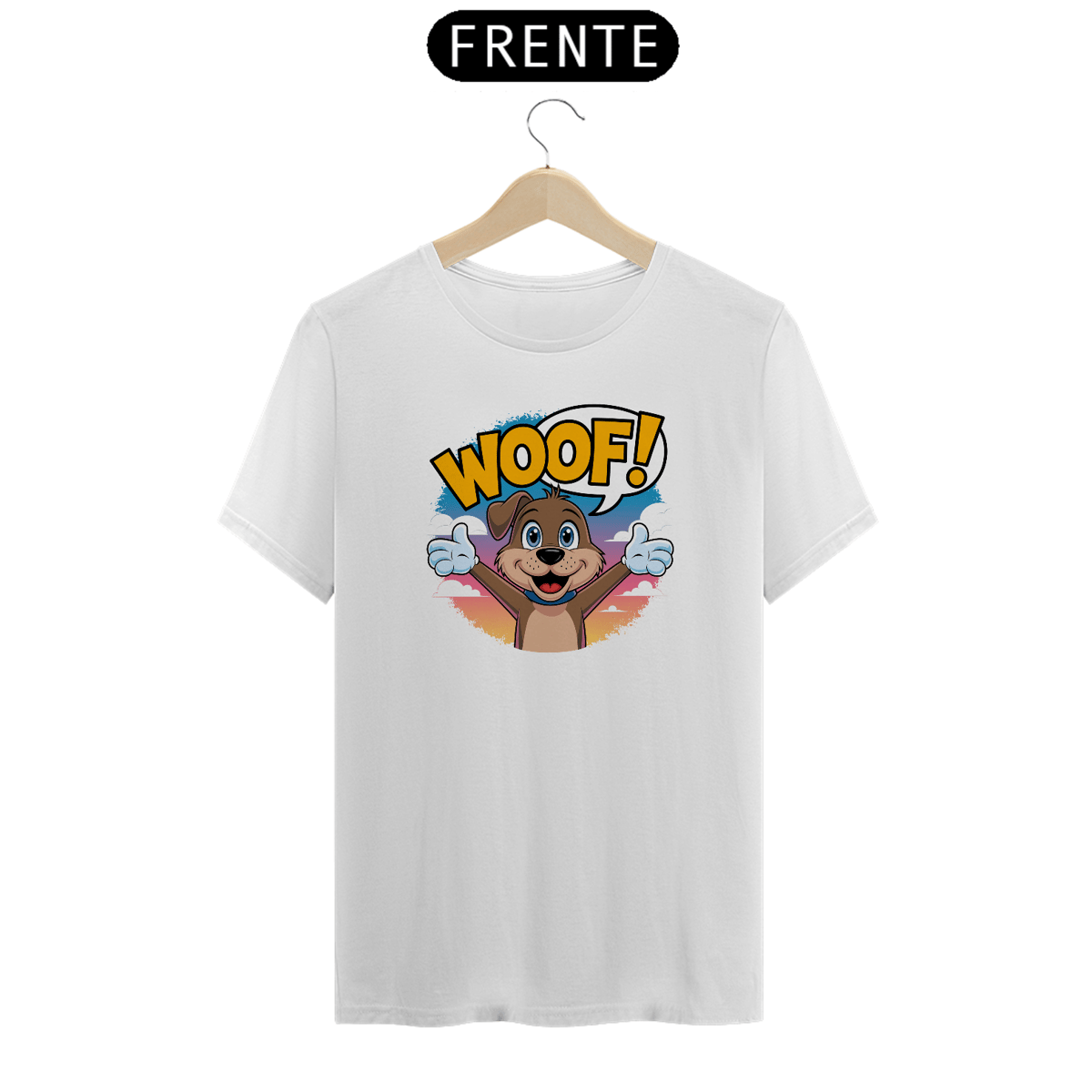 Nome do produto: T-shirt Classic com Estampa de Cão Woof