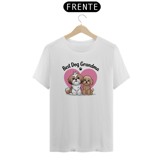 T- Shrt Classic Estampa de Dois Caes Shih Tz