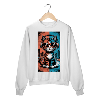 Nome do produto Moletom Fechado Estampa Gato POP