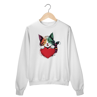 Nome do produto Moletom Fechado Estampa Gato Namorados