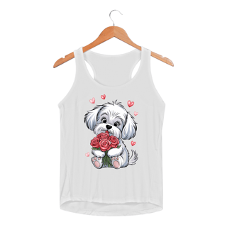Nome do produto Regata Feminina Sport Dry UV estampa cão branco Maltês 