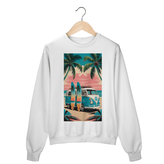 Nome do produto Moletom Fechado Estampa Surf  Van Praia