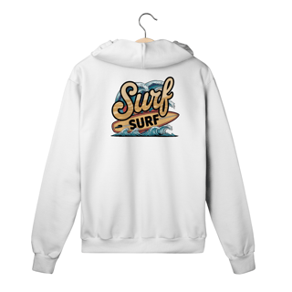 Nome do produto Moletom com Ziper, Bolso e Capuz Estampa Surf