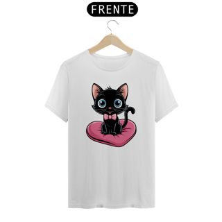 Nome do produto T-Shirt Quality Estampa Gato Preto Almofada