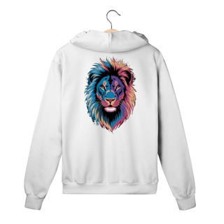 Nome do produto Moletom com Ziper, Bolso e Capuz Estampa Leão Colorido
