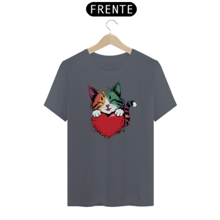 Nome do produto T-Shirt Classic Estampa de um Gato com Coracao