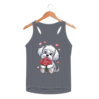 Nome do produto Regata Feminina Sport Dry UV estampa cão branco Maltês 