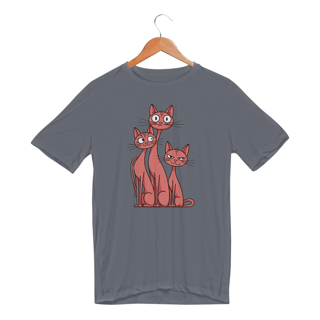 Nome do produto Camiseta Sport Dry UV Estampa 3 gatos esbeltos laranja