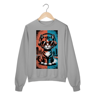 Nome do produto Moletom Fechado Estampa Gato POP