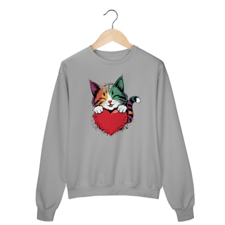 Nome do produto Moletom Fechado Estampa Gato Namorados