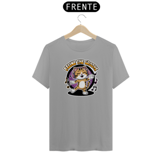Nome do produto T-Shirt Qualityy Estampa Gato ouvindo musica