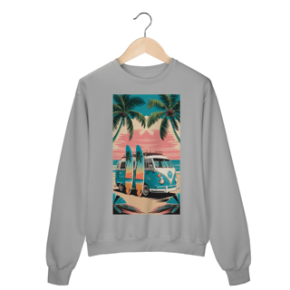 Nome do produto Moletom Fechado Estampa Surf  Van Praia