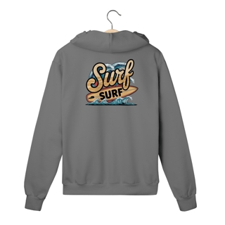Nome do produto Moletom com Ziper, Bolso e Capuz Estampa Surf