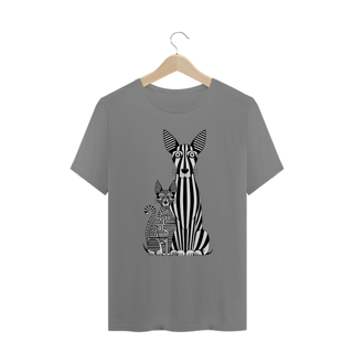 Nome do produto T-Shirt Plus Size Estampa Gato Cachorro Linhas