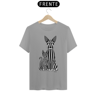 Nome do produto T-Shirt Quality Estampa Gato e Cão Linhas