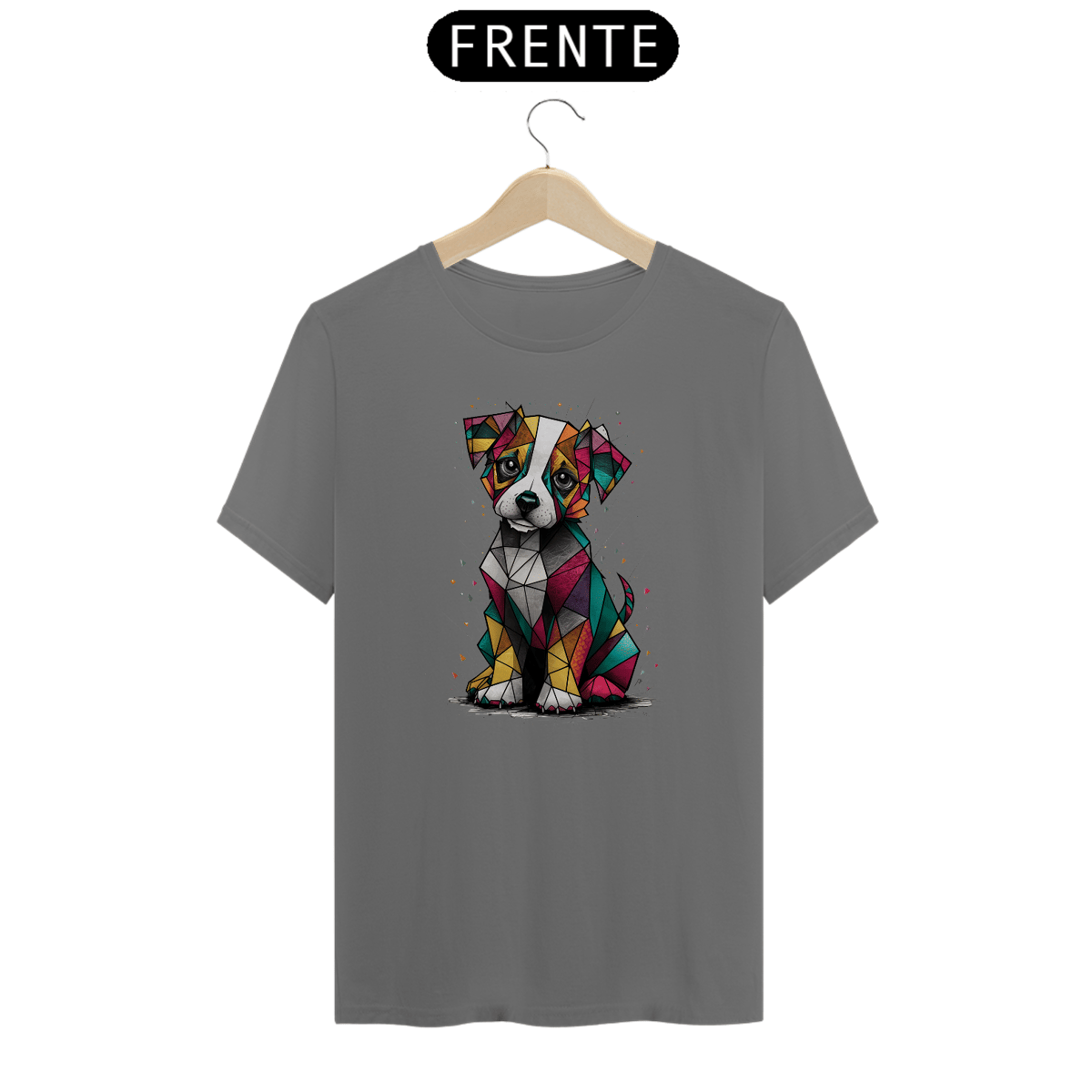 Nome do produto: T-shirt Estonada Estampa Cao Cubismo