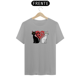 Nome do produto T-shirt Classic com Estampa silhueta Coracao 2 Gatos 
