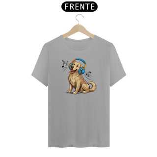 Nome do produto T-Shirt Classic Estampa de um Cao golden retriever Musica