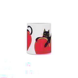 Nome do produto Caneca Estampa Gato Preto Coração 