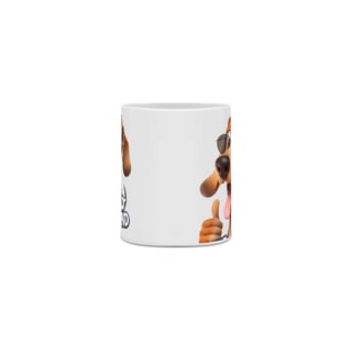 Nome do produto Caneca Cerâmica Branca Estampa Cão Óculos 